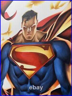 Superman Amazing 17x24 Original Pinup Art By Famous Marvel DC Artist Thony Silas
