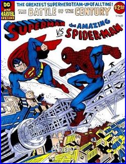 Superman Vs Spider-man Cover Recreation Original Comic Color Art On Card Stock
