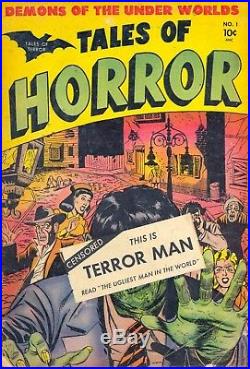 TALES OF HORROR #1 (1952) Original Cover art Myron Fass Horror Halloween comic