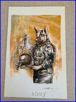 TED MCKEEVER - ORIGINAL COLOR ART - Finished Astronaut Unused Cover - 11x17