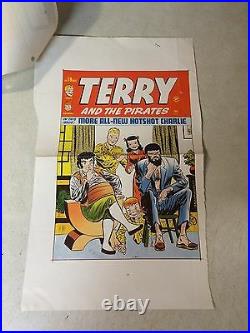 TERRY and the PIRATES #19 COVER ART original cover proof 1949 withINVOICE HOTSHOT