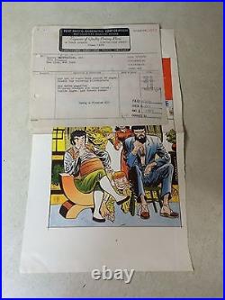 TERRY and the PIRATES #19 COVER ART original cover proof 1949 withINVOICE HOTSHOT