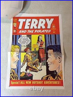 TERRY and the PIRATES #22 COVER ART original cover proof 1950 withPRINTER INVOICE