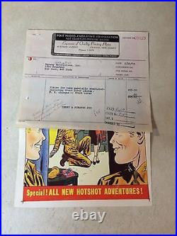 TERRY and the PIRATES #22 COVER ART original cover proof 1950 withPRINTER INVOICE