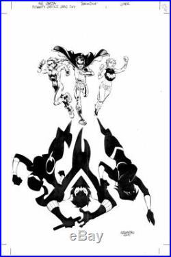 TITANS YOUNG JUSTICE GD#1 Cover ALE GARZA Original Art Robin Wonder Girl Impulse