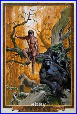 Tarzan of the Apes ORIGINAL PAINTING for poster, book cover JOHN SOLIE Burroughs