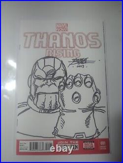 Thanos Rising #1 Signed And Sketched George Perez 2013 Original Art Cover