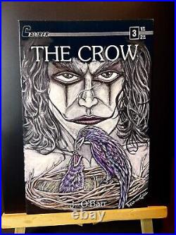 The Crow #3 Original Comic book Art Painted Sketch Cover James O'Barr Rare 2ND P