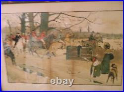 The Fallowfield Hunt Breaking Cover In Tiger Oak Frame Cecil Aldin 1900 Original
