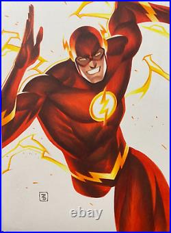 The Flash Original Color Pinup Art By Famous Marvel DC Artist Thony Silas