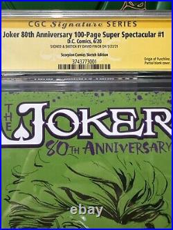 The Joker 80th Anniversary Super Spectacular #1 Cgc 9.8 Sketch By David Finch