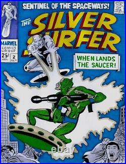 The Silver Surfer # 2 Cover Recreation Original Comic Art On Card Stock