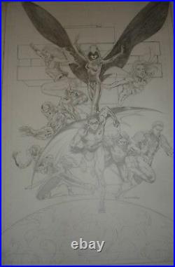 The TEEN TITANS 41 Cover TONY DANIEL Original Artwork Robin Raven Cyborg Ravager