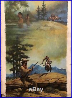 The Trailsman Book #141 Tomahawk Justice Cover Page Original Painting