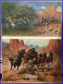The Trailsman Book #208 Arizona Renegades Cover Page Original Painting