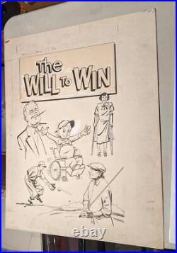 The Will to Win Original art cover of a give away comic 1950s