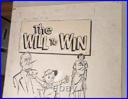 The Will to Win Original art cover of a give away comic 1950s