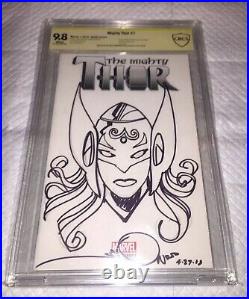 Thor #1 9.8 Cbcs Ss Original Art Hand Sketch Walt Simonson Lady Thor