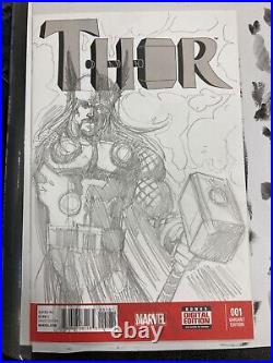 Thor #1 Sketch Cover Chris Mcjunkin Original Art Marvel New Avengers Mcu