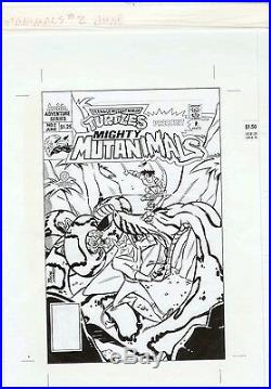 Tmnt Mighty Mutanimals #2 Comic Cover Original Pasteup Turtles Production Art