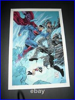 Tony Daniel Original Art Intended cover to Superman /Wonderwoman #5 +1/1 print