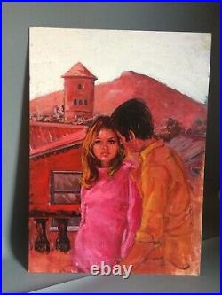 True Romance type Original painted cover art 1960s Romantic Fiction Kitsch Love