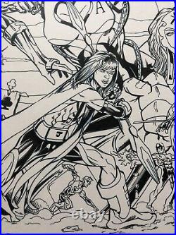 Trumps 4 Inked 11x17 Original Silverline Cover Art Page- Peter Clinton 2023 2024