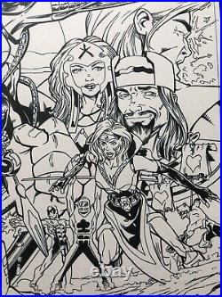 Trumps 4 Inked 11x17 Original Silverline Cover Art Page- Peter Clinton 2023 2024