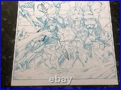 Trumps 4 Inked 11x17 Original Silverline Cover Art Page- Peter Clinton 2023 2024