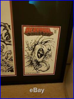 Tyler Kirkham Original Published Art! Sketched, Comic 3x Signed Cover Deadpool