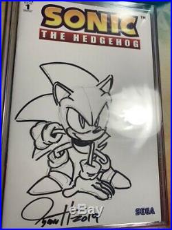 Tyson Hesse Original Art Sonic The Hedgehog #1 IDW Comic Book Sketch Cover