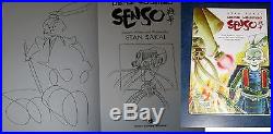 USAGI JOJIMBO SENSO 1 HC signed original art sketch STAN SAKAI hard cover COA NM