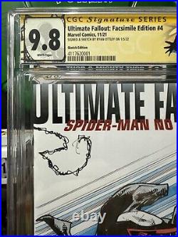 Ultimate Fallout 4 Facsimile Cgc 9.8 Signed & Sketch By Ryan Ottley Miles