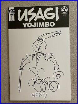 Usagi Yojimbo #1 Blank Sketch Cover Drawing By Stan Sakai Autograph Original Art