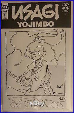 Usagi Yojimbo blank variant cover #1 with original Sakai Sakai comic art sketch