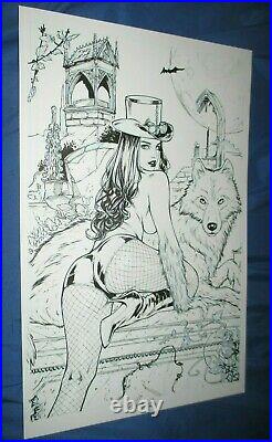 VAN HELSING vs DRACULA'S DAUGHTER Zenescope Original Cover Art Elias Chatzoudis