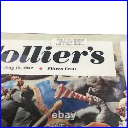 VINTAGE 1952 JULY 19 COLLIER'S Magazine Cover ORIGINAL MAGAZINE ART COVER ONLY