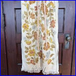 VTG Art Rich 1970s Repurposed Towel Terry Cloth Dress Brown Floral Beach Cover S