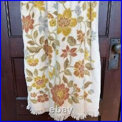 VTG Art Rich 1970s Repurposed Towel Terry Cloth Dress Brown Floral Beach Cover S