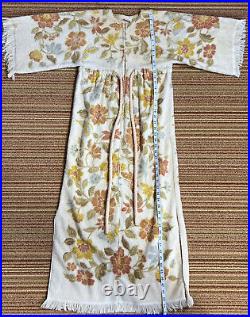 VTG Art Rich 1970s Repurposed Towel Terry Cloth Dress Brown Floral Beach Cover S