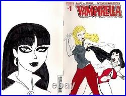 Vampirella #1 Vampi Vs Buffy Original Art Drawing Pinup Sketch Cover Comic Book