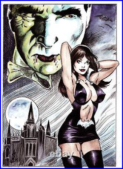 Vampiress Carmilla Warrant Horror Vampirella Warren Ec Original Art 2 Burcham