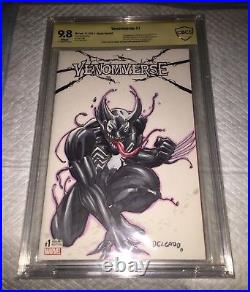 Venom #1 Original Art Venom Wolverine Sketch 9.8 Cbcs Ss Edgar Delgado 1of1