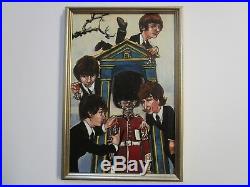 Vintage Original Beatles Painting Illustration Pop Art Band Modernism Cover Art