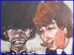 Vintage Original Beatles Painting Illustration Pop Art Band Modernism Cover Art
