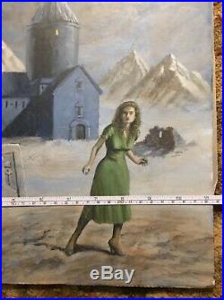 Vintage VTG Original Art Painting Mystery Romance Book Cover Signed David Burton
