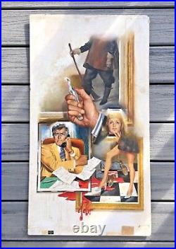Vintage VTG Original Pulp Art Painting Detective Murder Mystery Book Cover
