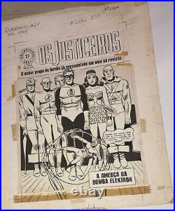 WONDER WOMAN FLASH GREEN LANTERN AQUAMAN JLA COVER ORIGINAL ART WORK Year 1969