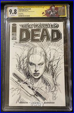 Walking Dead Marc Silvestri Original Art Signed Sketch CGC SS 9.8 Blank Cover