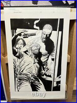 Walking Dead splash page original art by Charlie Adlard